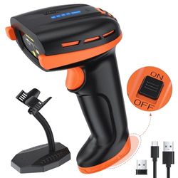 Tera Scanner de Codes-Barres Pro avec Batterie remplaçable : Interrupteur Marche/arrêt indicateur de Batterie Support Mural 1D 2D QR Compatible Bluetooth 2.4G sans Fil USB Filaire Lecteur de