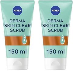 NIVEA Derma Skin Clear Scrub, Exfoliating Face Scrub, Salicylic Acid Face Scrub Enriched with Niacinamide to Unclog Pores and Refine Skin Textures, 150 ml (Pack of 2)