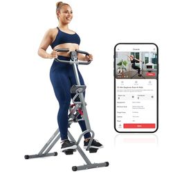 Sunny Health & Fitness Row-N-Ride PRO, macchina combinata per squat a corpo intero con fascia di resistenza opzionale, cardio a corpo intero, connessione all'app SunnyFit - SF-A023053