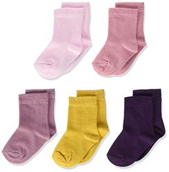 Minymo 5er Pack Socken in Verschieden Farben Calze, Multicolore (Shadow Purple 664), 19-22 (Taglia Unica: 19) Bimba