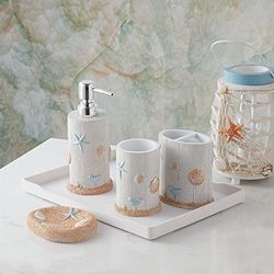 Sweet Home Collection Ocean Star - Juego de Accesorios de baño, Colecciones únicas, Modernas, clásicas, Decorativas, Hermosos diseños, decoración de bañera de Ducha, 4 uds
