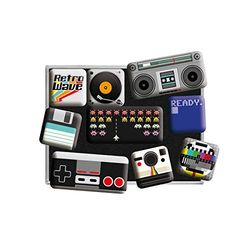 Nostalgic-Art Conjunto de ímanes retro wave media – presente para fãs de nostalgia, decoração para frigorífico, design vintage, 9 unidades, 9