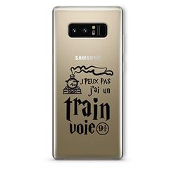 Zokko Beschermhoes voor Samsung Note 8 J'peux Pas J'Ai Un Train Voie 9 3/4 - zacht, transparant, zwarte inkt