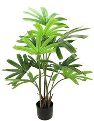 Kunstpalm Rhapis Excelsa kiespalm Raphiapalm in pot, hoogwaardige decoratieve plant, groene plant, kunstboom, kamerplant, kunstplant, planten, decoratieve boom, bomen, henneppalm, kantoorplant,