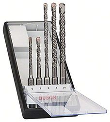 Bosch Accessories Set da 5 Pezzi di punte per martelli perforatori Robust Line SDS plus-5, calcestruzzo, accessorio martello perforatore