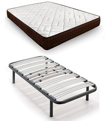 HOGAR24 ES | Cama Completa |Somier Multiláminas con Regulación Lumbar + Colchón Dream Flex 13 | Incluye Juego de Patas Roscadas de 25 cm | Medidas: 80x190 cm