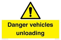 Danger Vehicles Unloading Sign - 300x200mm - A4L