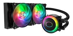 Cooler Master MasterLiquid ML240R ARGB Close-Loop AIO CPU Liquid Cooler, 240 Radiator, Dual Chamber Pump, Addressable RGB Lighting, Dual MF120R Fans for AMD Ryzen/Intel LGA1200/1151