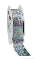 Presenterad – Salvador dekorband – silver – 20 m rulle 40 mm