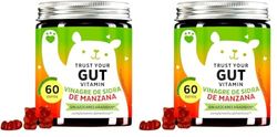 Apple Cider Vinegar Gummy Bears - Metabolism Booster Complex with Vitamin B6, B12, Iodine, folic Acid - Well-Being & detoxification - 60 Pieces - Vegan - Sugar-Free - Bears with Benefits (Pack of 2)