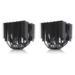 Noctua NH-D15S chromax.black, Dissipatore di Calore a Doppia Torre per CPU con NF-A15 PWM 140 mm Ventole (Nero) (Confezione da 2)