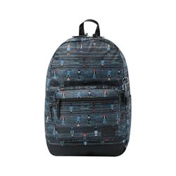 TOTTO - Mochila para Ordenador Portátil de 14 Pulgadas, Modelo Tocax, 2 Compartimentos, Bolsillo con Organizador y Porta Móvil, Bolsillo Botella, Espaldar Ergonómico, Estampado Many People Gris