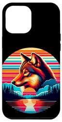 Carcasa para iPhone 14 Plus Lobo etíope Atardecer Estilo Retro Safari Vintage 70