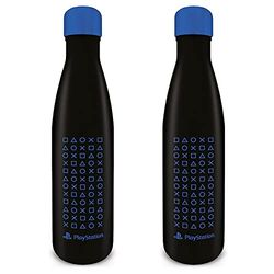 Pyramid International PlayStation Metal Bottle (Symbol Pattern Design) Metal Drinks Bottle 19oz/540ml - Official Merchandise
