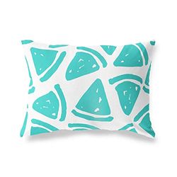 BonaMaison Fundas para Cojínes, Turquesa-Blanco Funda de Almohada para Sofá Coche Silla Oficina Cama Decorativa Moderna Decoración del Hogar, 45x60 Cm - Diseñado y Fabricado en Turquía