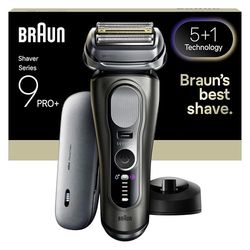 Braun Series 9 PRO+ Electric Shaver, Wet & Dry Razor for Men with 5+1 Ultra Thin Precision Blades, Pro SensoAdapt, Up to 60 min, PowerCase, Charging Stand, (Model 9625S), Graphite