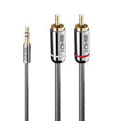 Lindy 35333 - Cavo audio con connettore jack da 3,5 mm su connettore jack Cromo Line, 1 m, colore: Antracite