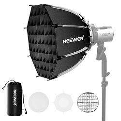 NEEWER 45cm Softbox Ottagonale con Attacco Bowens, Piegatura Rapida con Diffusori/Griglia a Nido d'Ape/Borsa per Q4 RGB CB60 MS60B MS60C MS150B Compatibile con Godox Aputure Luce Video da Studio, NS1P