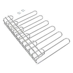 Emuca - 5 line glass holder for units, Glass Holder for Shelves or Bars, 12,6 inch (320 mm), Steel, chrome finish