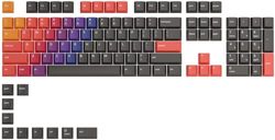 Glorious Gaming 114 keycaps GPBT - Perfil Cherry, plástico PBT superduradero, estética llamativa, sonido superior, indelebles, distribución inglesa de EE. UU. - Celestial Fire
