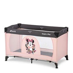 hauck Lit Parapluie Dream N Play 120 x 60 cm - Pour Bébés et Enfants de la Naissance à 15 kg, Léger, Pliage Compact, Sac de Transport et Fond Pliable Inclus, Rose Minnie Sweetheart