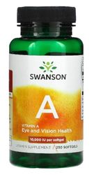 Swanson - Vitamin A 10,000 IU | Eye, Immune & Skin Health Support | Retinyl Palmitate Softgels - 250 Count