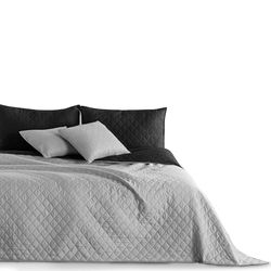 DecoKing Copriletto Reversibile Bicolore Nero Grigio Argento Acciaio Axel 2 piazze Matrimoniale 240x260 cm