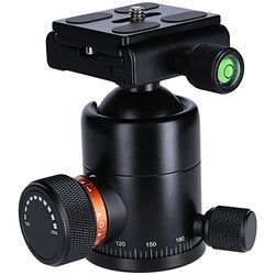 Rollei Statief kogelkop voor C6i statief, professionele 360 graden statiefkop met frictie, 12 kg draagkracht en 3 waterpasjes. Incl. Acra Swiss snelwisselplaat zwart
