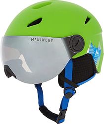 McKINLEY Pulse S2 Visor HS Casque de Ski Jeunesse Unisexe, Green/Black/Blue, M
