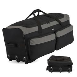 Travelers Club - Borsa-contenitore salvaspazio a 3 ruote, 91,4 cm, colore: nero/grigio