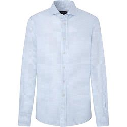 Hackett London Heren Grid Check Shirt, Wit (wit/blauw), M