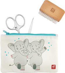 ZWILLING Baby and Children's Nail Care Set, 3-Piece Gentle Nail Care Manicure Gift Set, Elephant, White