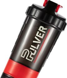 Pulver | Luxe Shake beker Rood | 2 compartimenten | 0,75L inhoudt | Sportschool shakebeker | Fitness drinkfles | Extra vakjes | Shaker