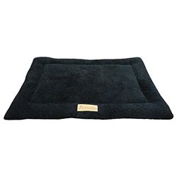 Ellie-Bo Sherpa Fleece Mat Bed in Zwart - Geschikt voor 30" Kooien en Kratten