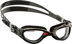 Cressi Flash Swim Goggles óculos de natação premium para adultos 100% anti-UV, preto/vermelho, tamanho único
