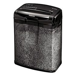 Fellowes Destructeur De Documents M-7CM, Destructeur De Papier Agrafes Carte De Crédit, Coupe Croisée, Corbeille 13L, Capacité 7 Feuilles, Idéal pour La Maison, Noir