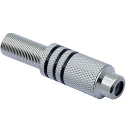 Audio Connectors 609061 6mm metalen RCA vrouwelijke kabel - zwart