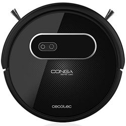 Cecotec - Robot Aspirador Conga Serie 1190, 1400 Pa, Tecnología iTech Gyro, Aspira, Barre, Friega y Pasa la Mopa, 6 Modos, 3 Niveles de Fregado, 160 min Autonomía, Programable