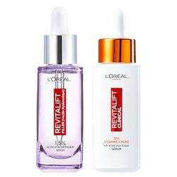 L'Oréal Paris Revitalift Filler set anti-rynk serum hyaluronsyra 30 ml + Revitalift Clinical Bright Serum C-vitamin 30 ml