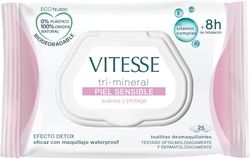 Vitesse Tri-mineral Sensitive Skin Makeup Remover Wipes 25 U Unisex