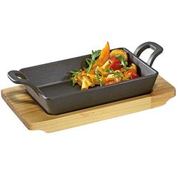 Küchenprofi - Sartén para servir BBQ con bandeja de madera de pino incluida, 305051015