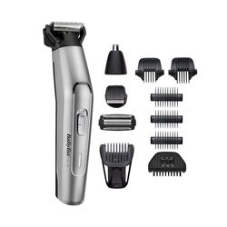 BaBylissMEN MT861E Recortadora para cuerpo, barba, nariz y orejas de uso sin cable, todo en uno, 10 en 1, cuchillas de acero inoxidable, 70 min de autonomía