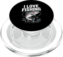 Aventura al aire libre I Love Fishing Catching Fish PopSockets PopGrip para MagSafe