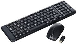 Logitech MK220 Compacte, Draadloze Toetsenbord- en Muiscombinatie voor Windows, UK Engels QWERTY indeling - Zwart