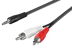 Goobay 51652 audio-adapterkabel AUX, jackplug 3,5 mm naar cinch mannelijk, stereo, CU, zwart, 10 m kabellengte
