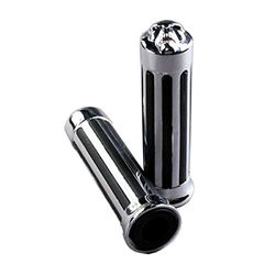 TSWNE 1 ''Schedel Chrome Rubber Hand Grip Motorfiets Handvat Bar voor Harley