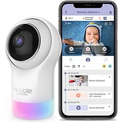 Hubble Pal Glow - Camera Wi-Fi Connectée HD1080p Inclinable à Distance Avec Zoom Numérique, Communication Bi-directionnelle Pour Une Surveillance Bébé ou d'un Animal de Compagnie, Blanc