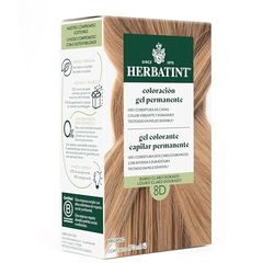 Herbatint Coloración para Cabello en Gel 8D Rubio Claro Dorado - 170 ml | Sin Amoníaco, Cobertura Óptima de Canas | con 8 Extractos Orgánicos, Ideal para Pieles Sensibles