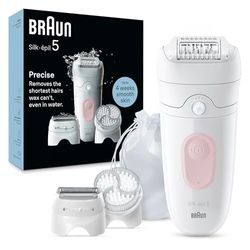 Braun Silk-épil 5, Depiladora Eléctrica Para Una Eliminación Del Vello Fácil, Piel Suave Duradera, 5-060, Blanco/Flamenco