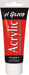 Kreul 28306 - El Greco Acrylic, tube de 75 ml en vermillon, peinture acrylique brillante, hautement pigmentée, qualité étude, peut être peinte avec du beurre, pour une peinture sans pâte